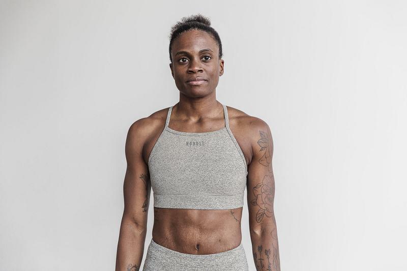 Grey Nobull High-Neck Sports Bra (PLUSH Heather) Women's Sports Bra | CA X2239Y